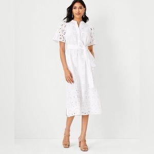 Ann Taylor Eyelet Belted Shirtdress